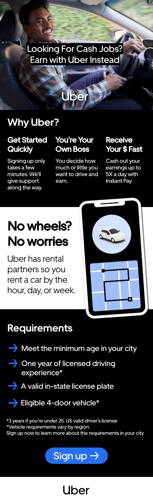 Make Money anytime as an Uber Driver Sign Up Now labor gigs