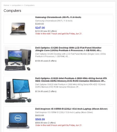 Finding discount on computers