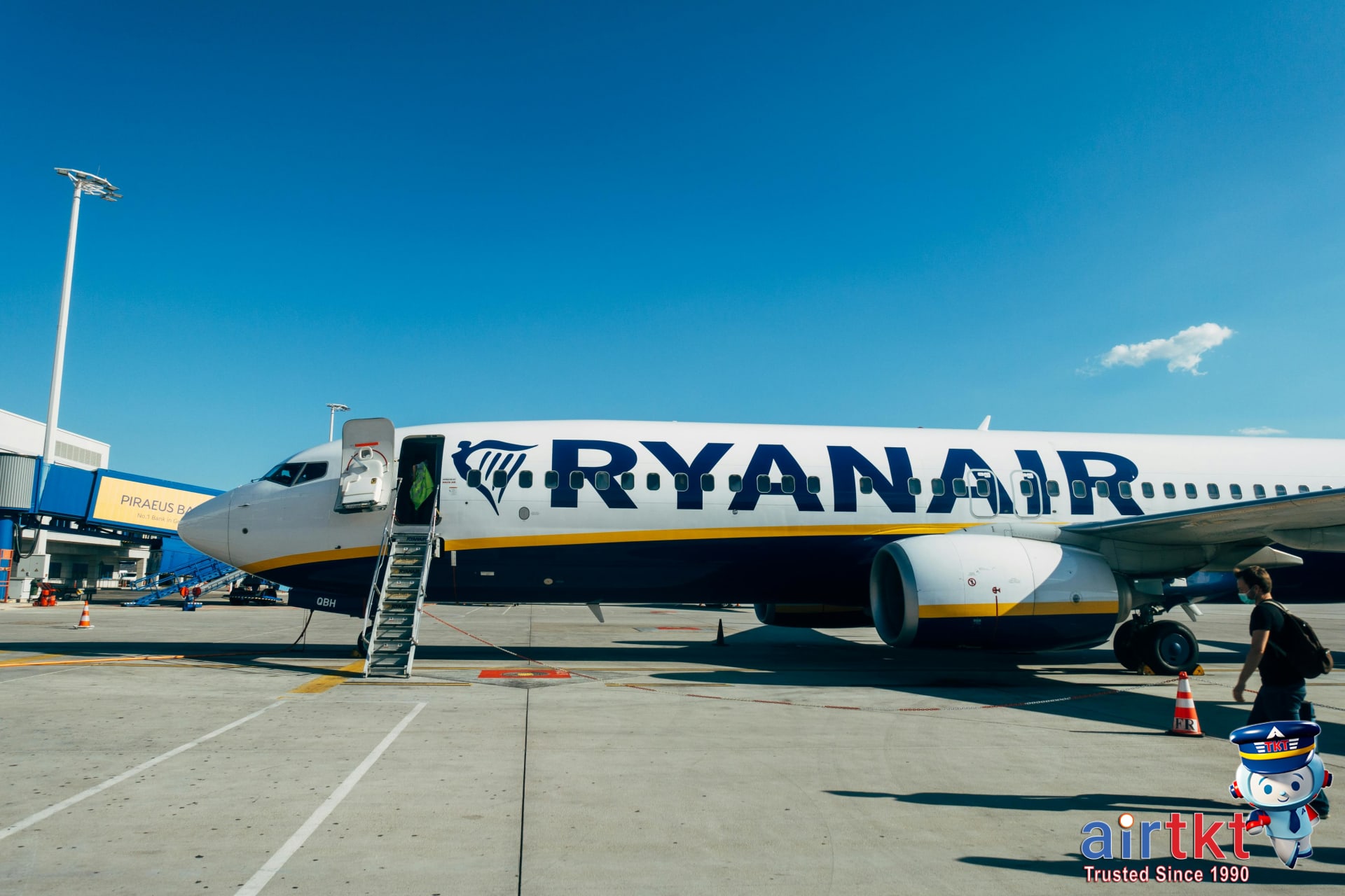 Budget airlines at a European airport terminal