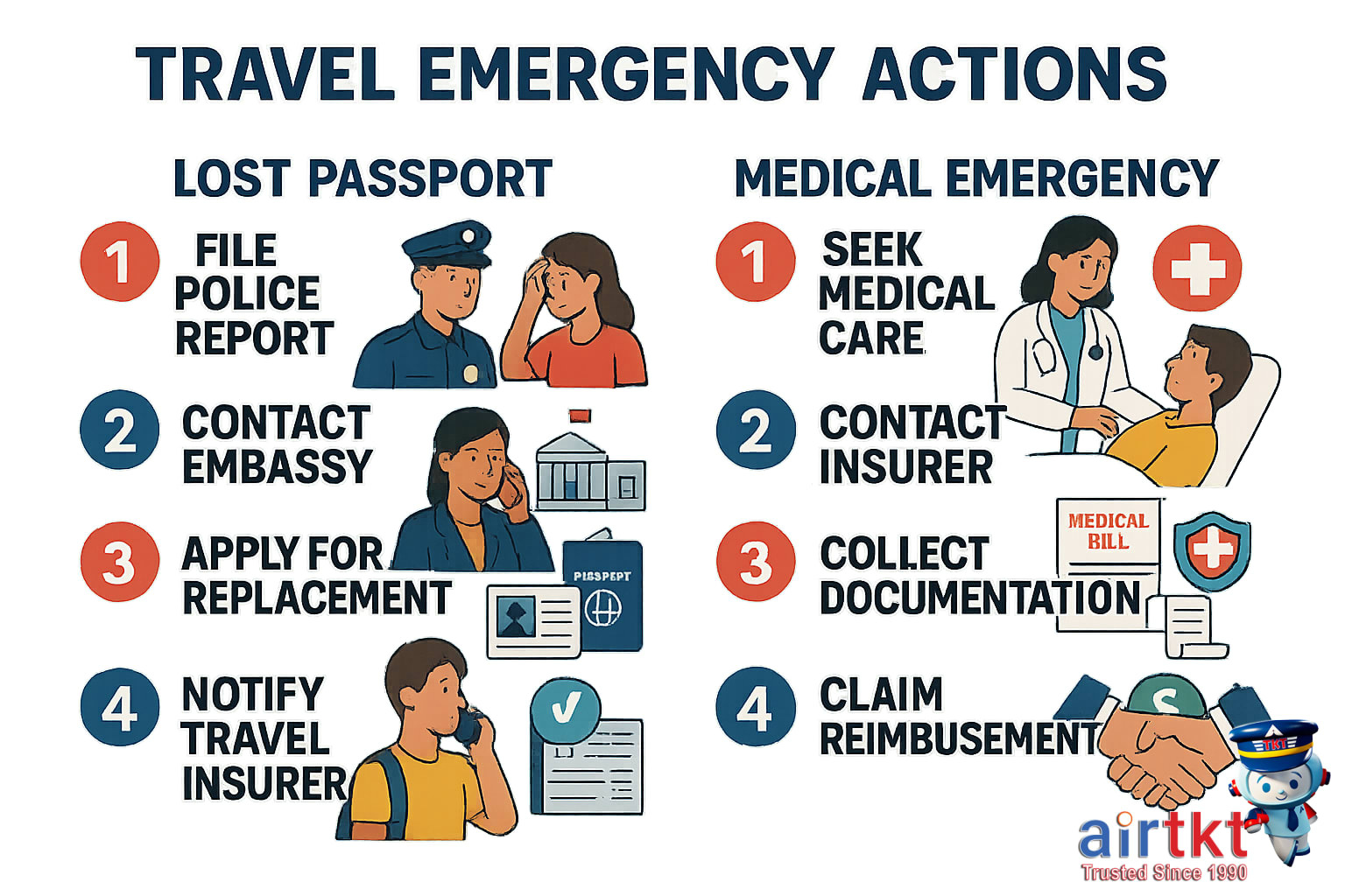 Travel Emergency Steps Infographic