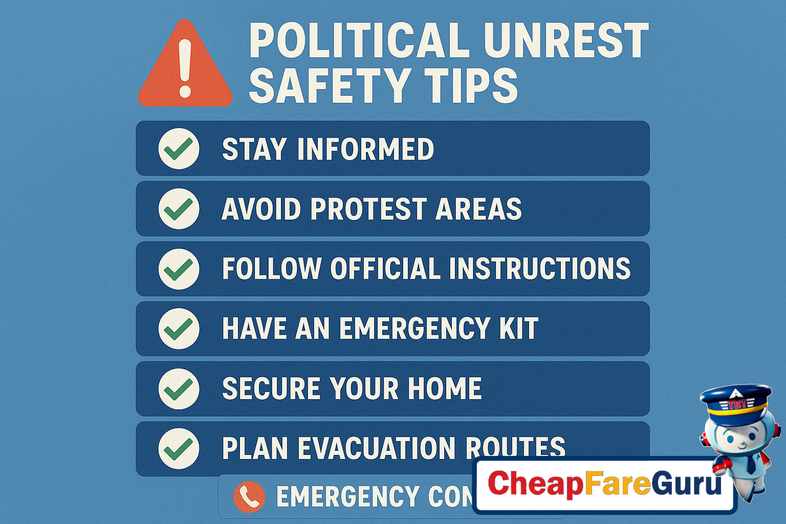 Travelers looking at political protest from safe distance