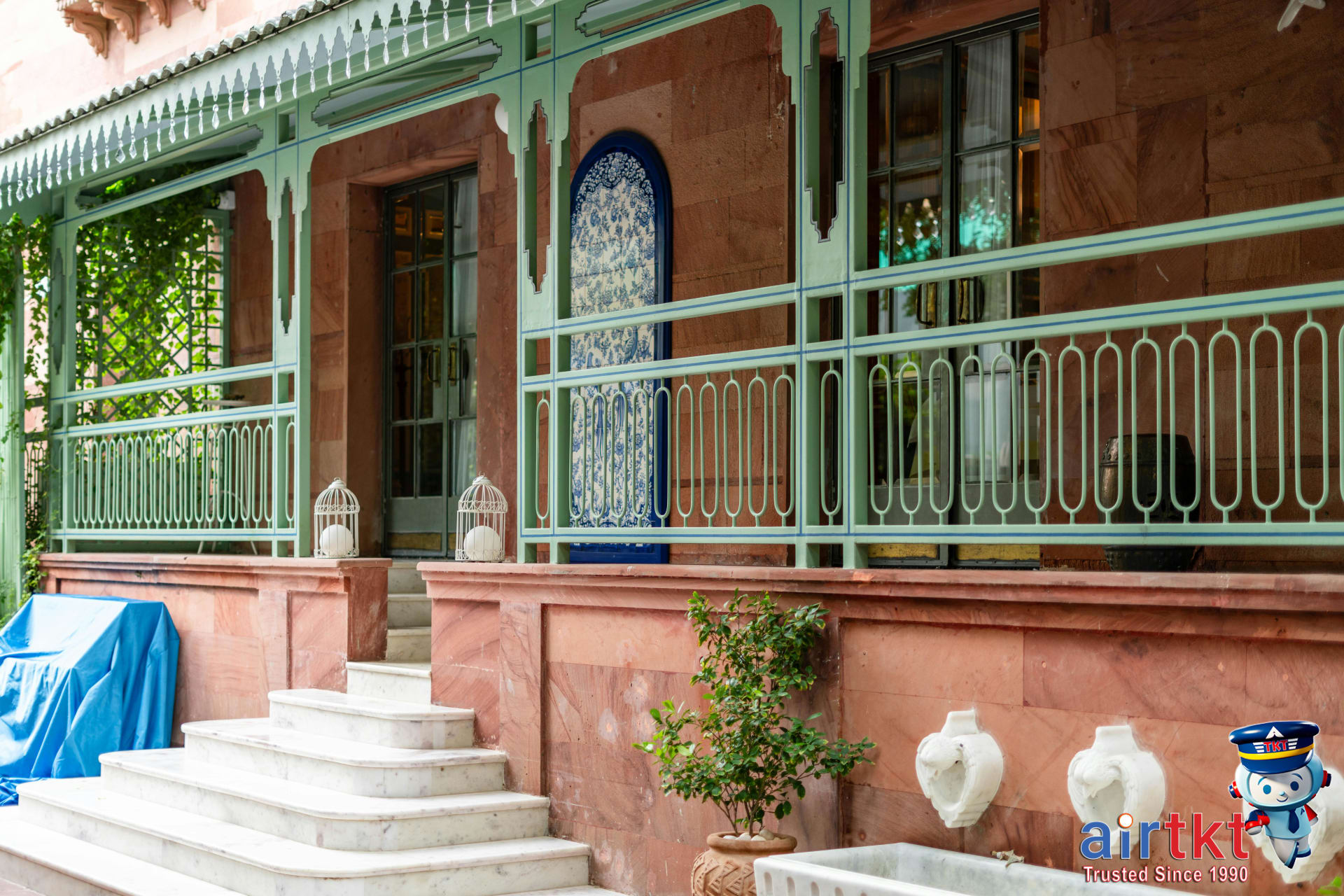 Stylish boutique hotel exterior