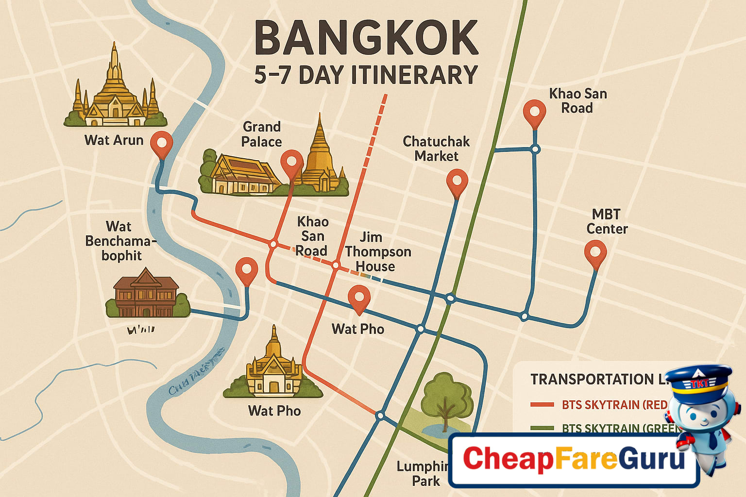 Bangkok Grand Palace and River