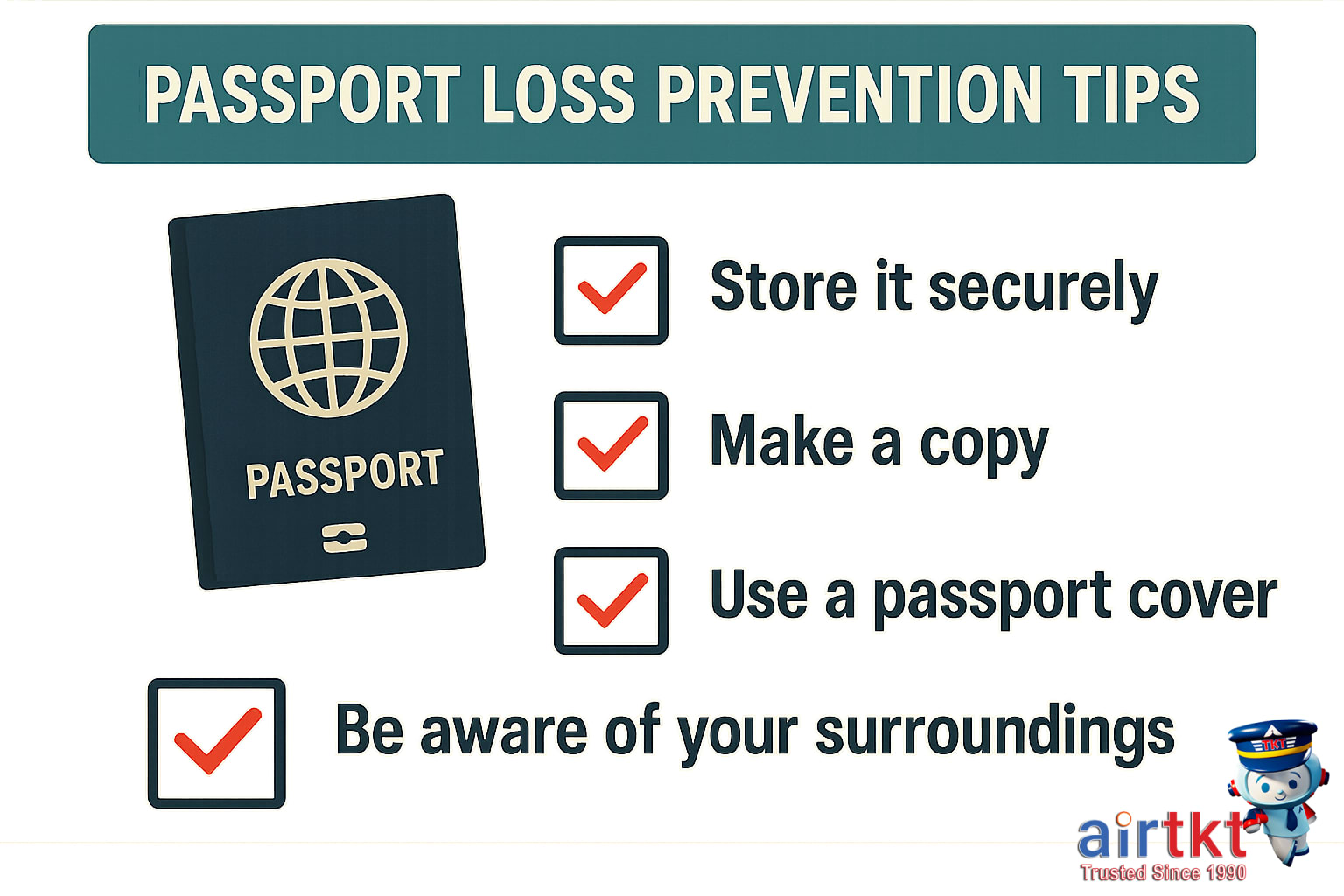 Travel wallet with passport securely stored