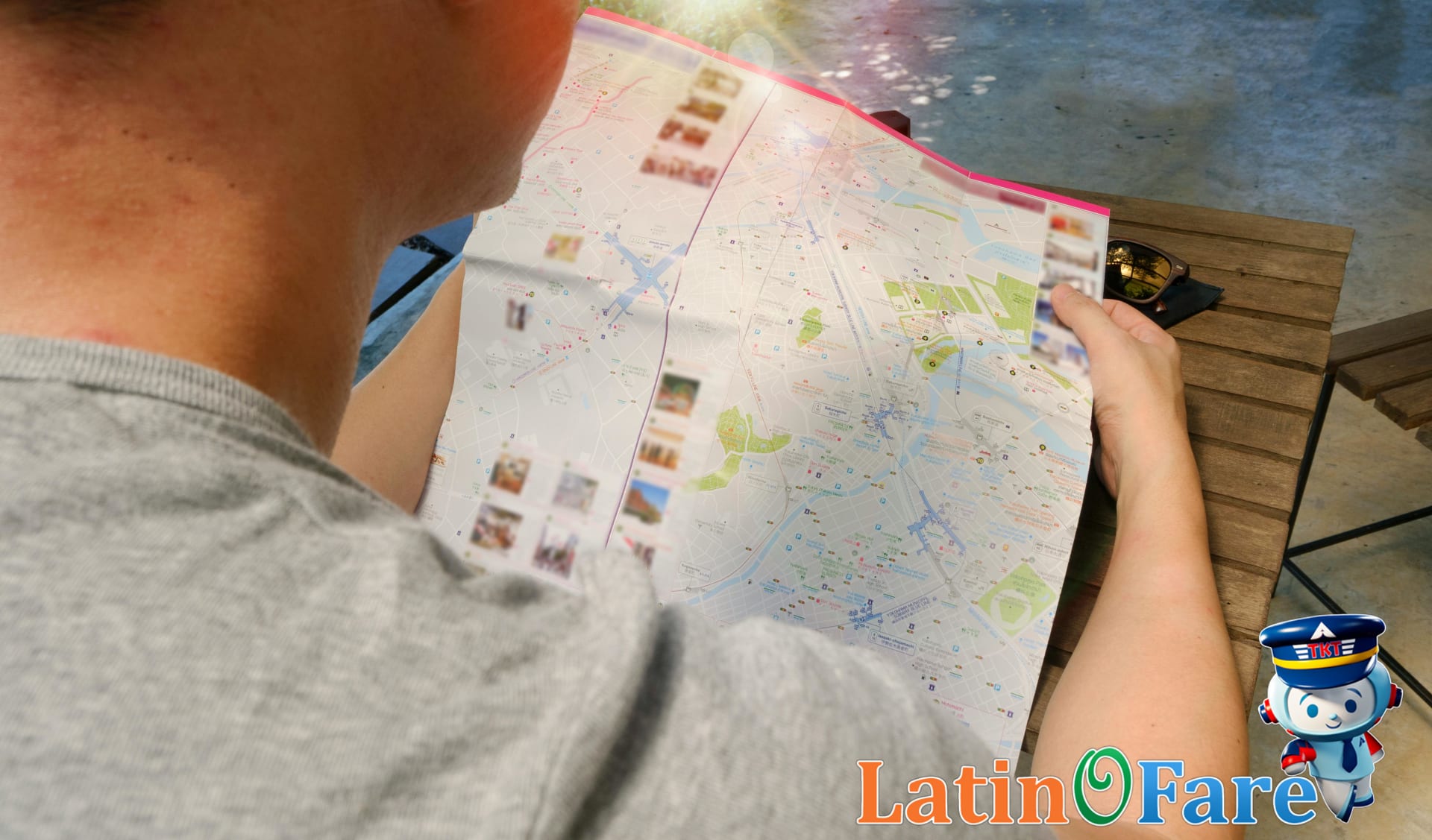 Crowded festival scene with lanterns