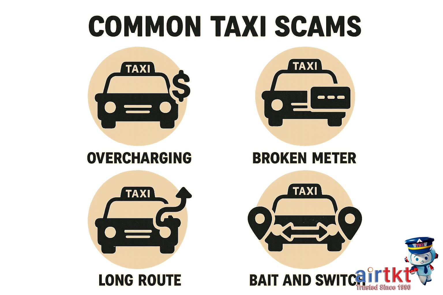 Infographic of common taxi scams