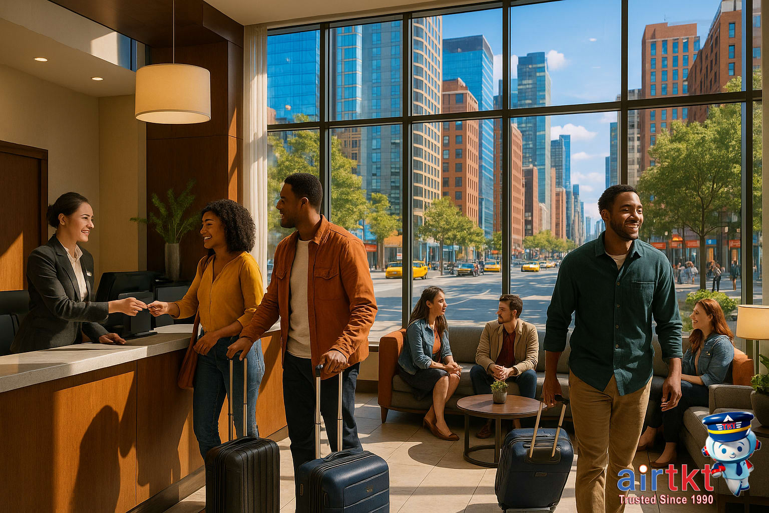 Hotel lobby amenities