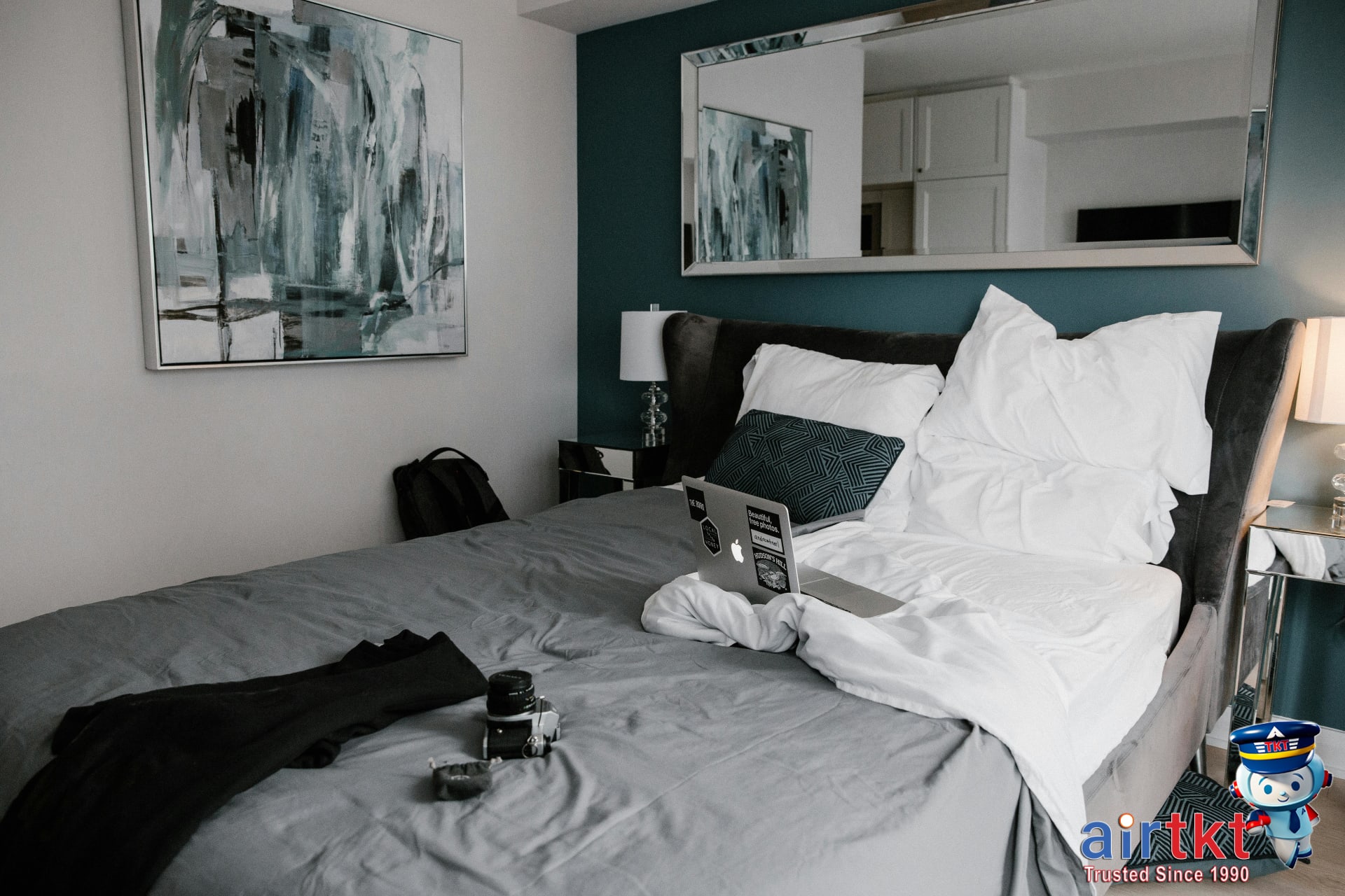 Airport hotel exterior at dusk