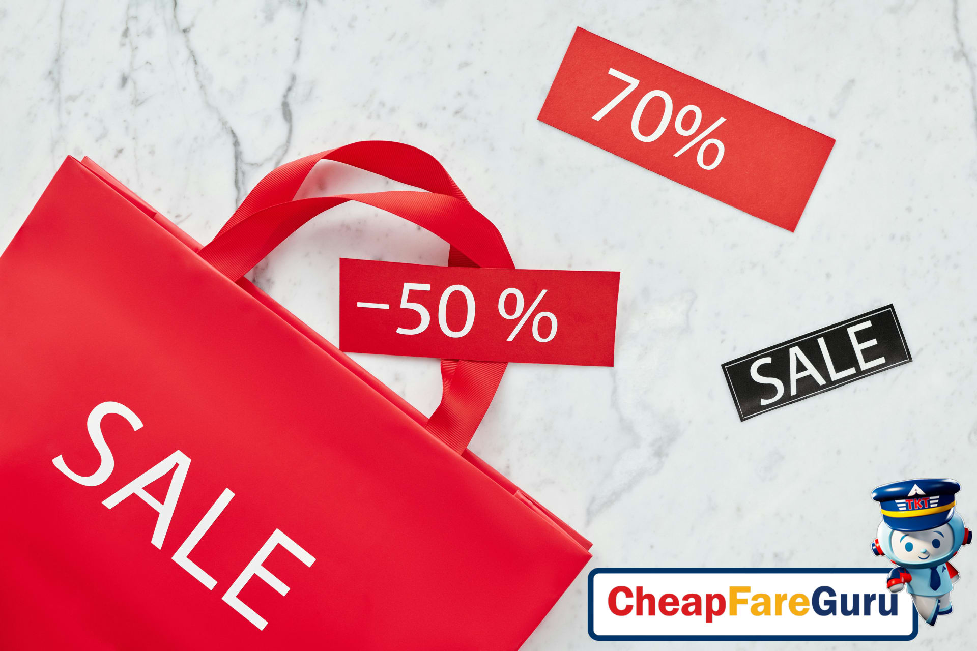 Traveler holding ticket with laptop showing flight prices