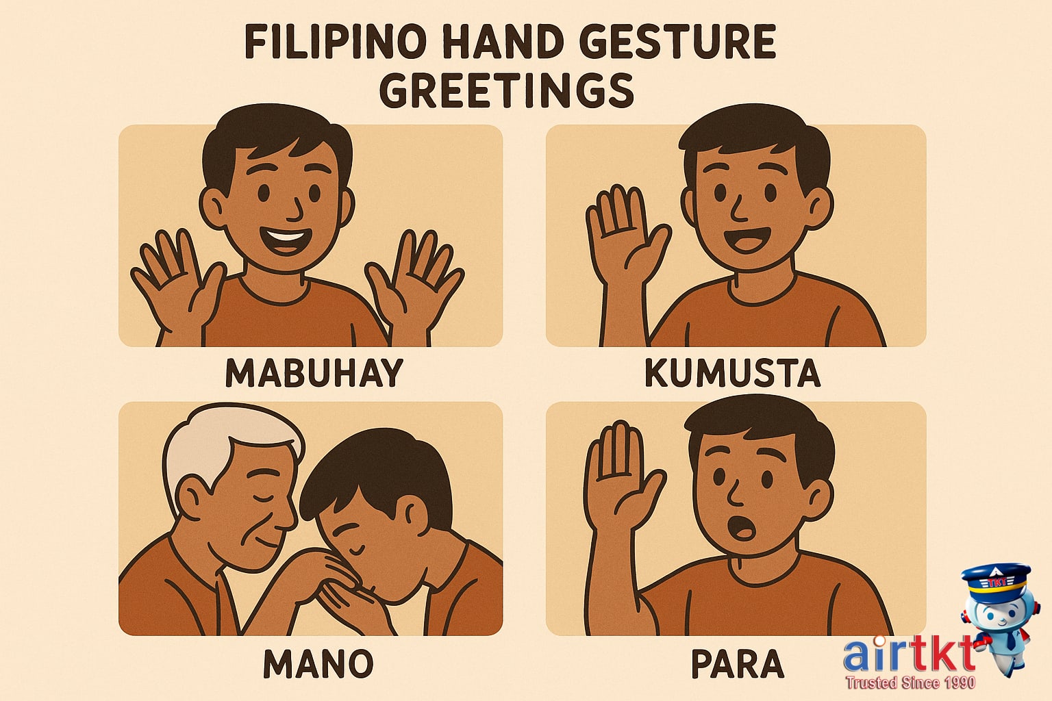 Filipino greeting with smile and handshake
