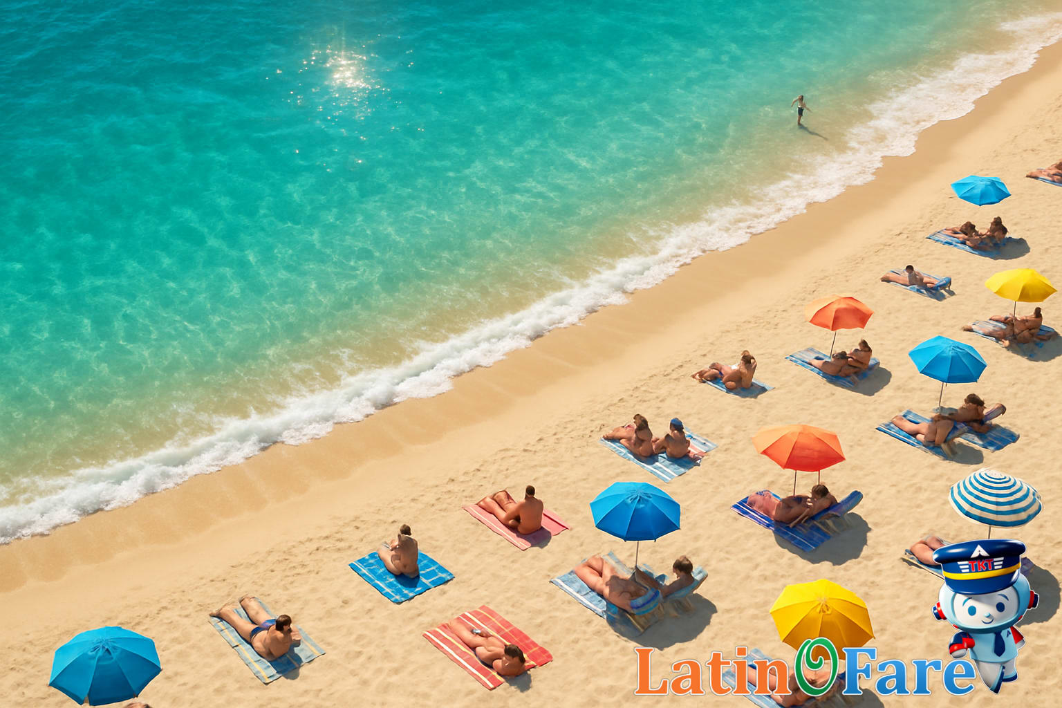 Family enjoying sunny beach vacation