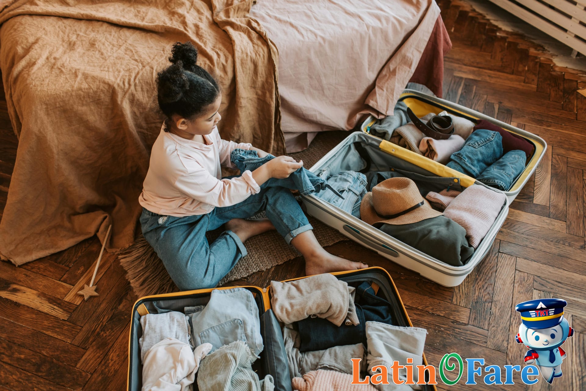 Family enjoying beach vacation in spring