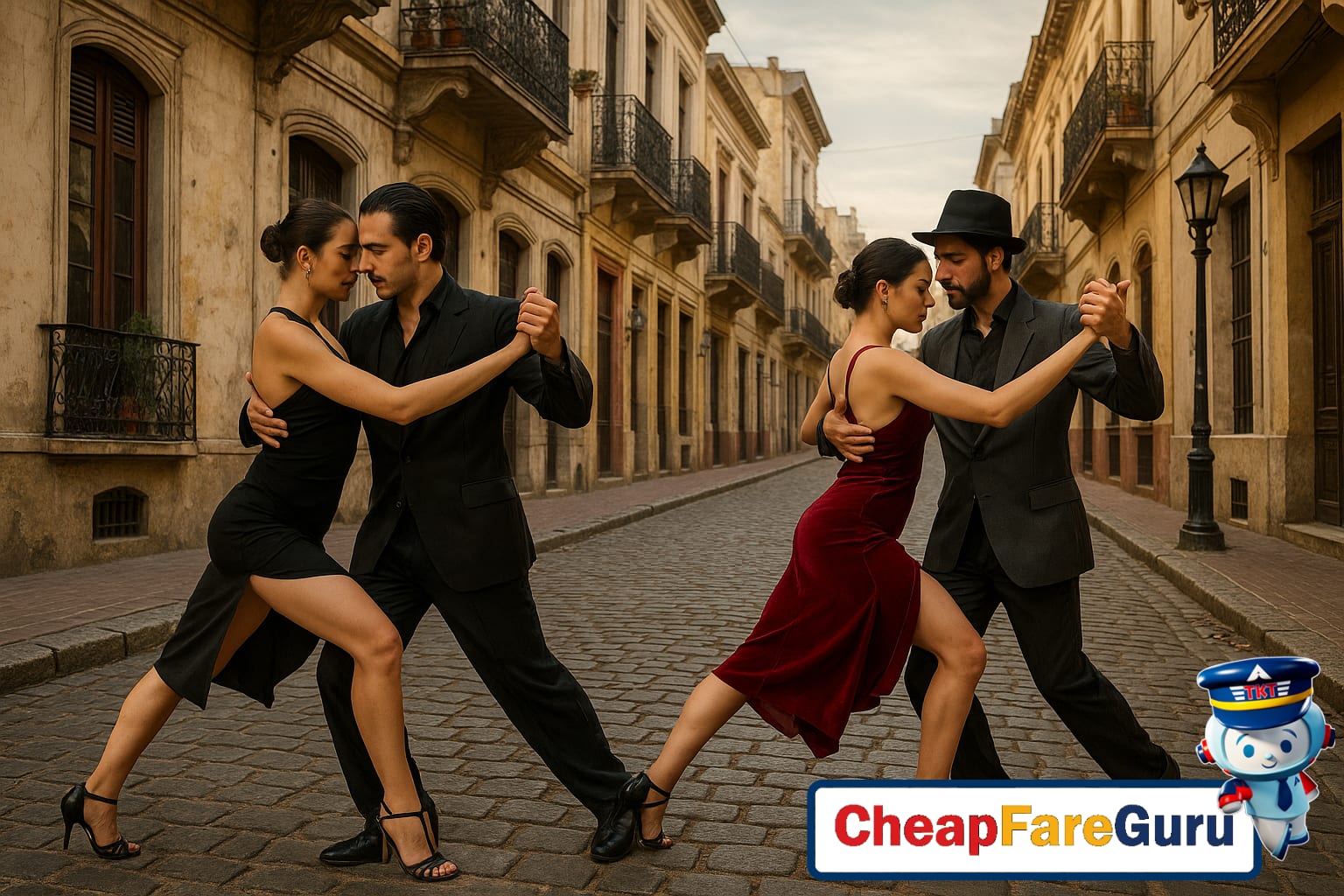 Couple dancing tango in Buenos Aires