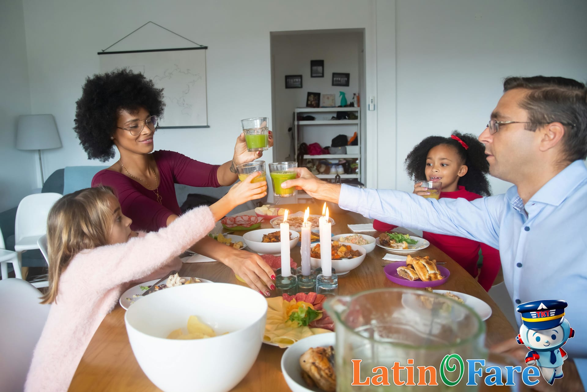 Family enjoying a traditional Mexican meal