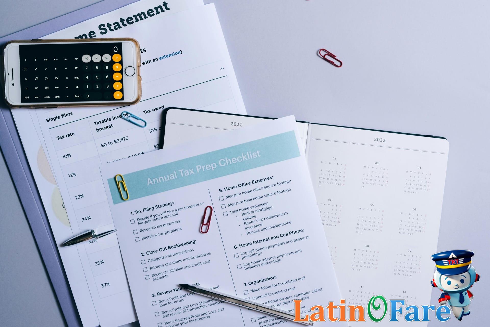 Budget planning checklist with pricing categories and calculator for last-minute hotel stays