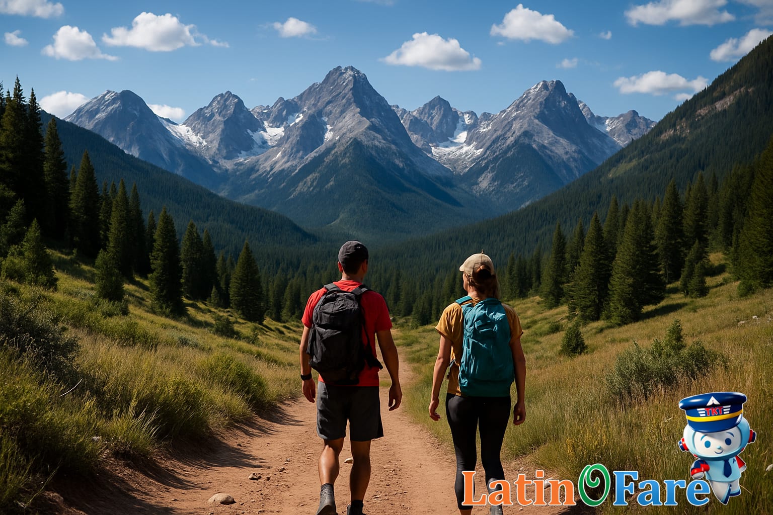 Hikers exploring Rocky Mountains near Denver on trail