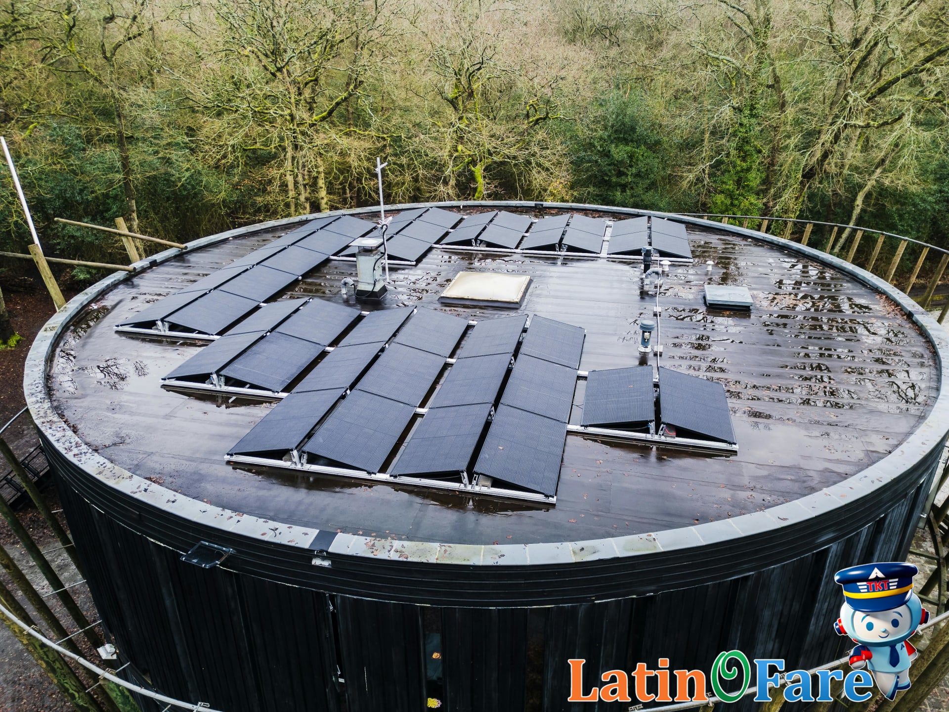 Green-certified hotel with solar panels for eco-conscious travelers in sustainable accommodations.