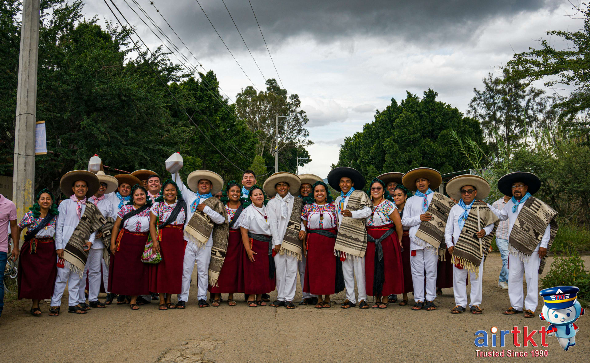 Mexican locals greeting travelers with traditional clothing in Mexico