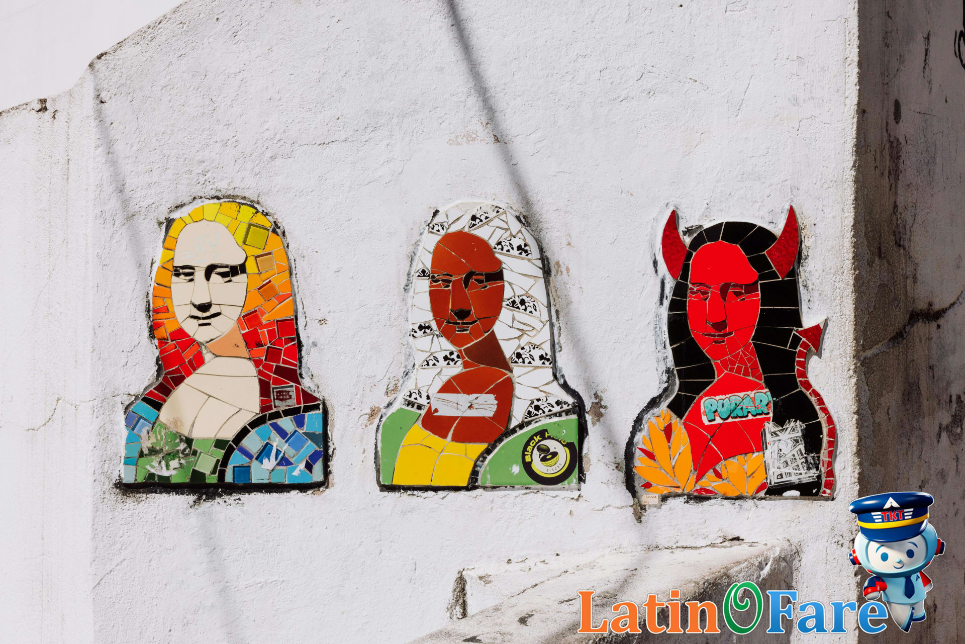 Selarón Steps mosaic detail, Rio de Janeiro unusual and colorful attraction for travelers