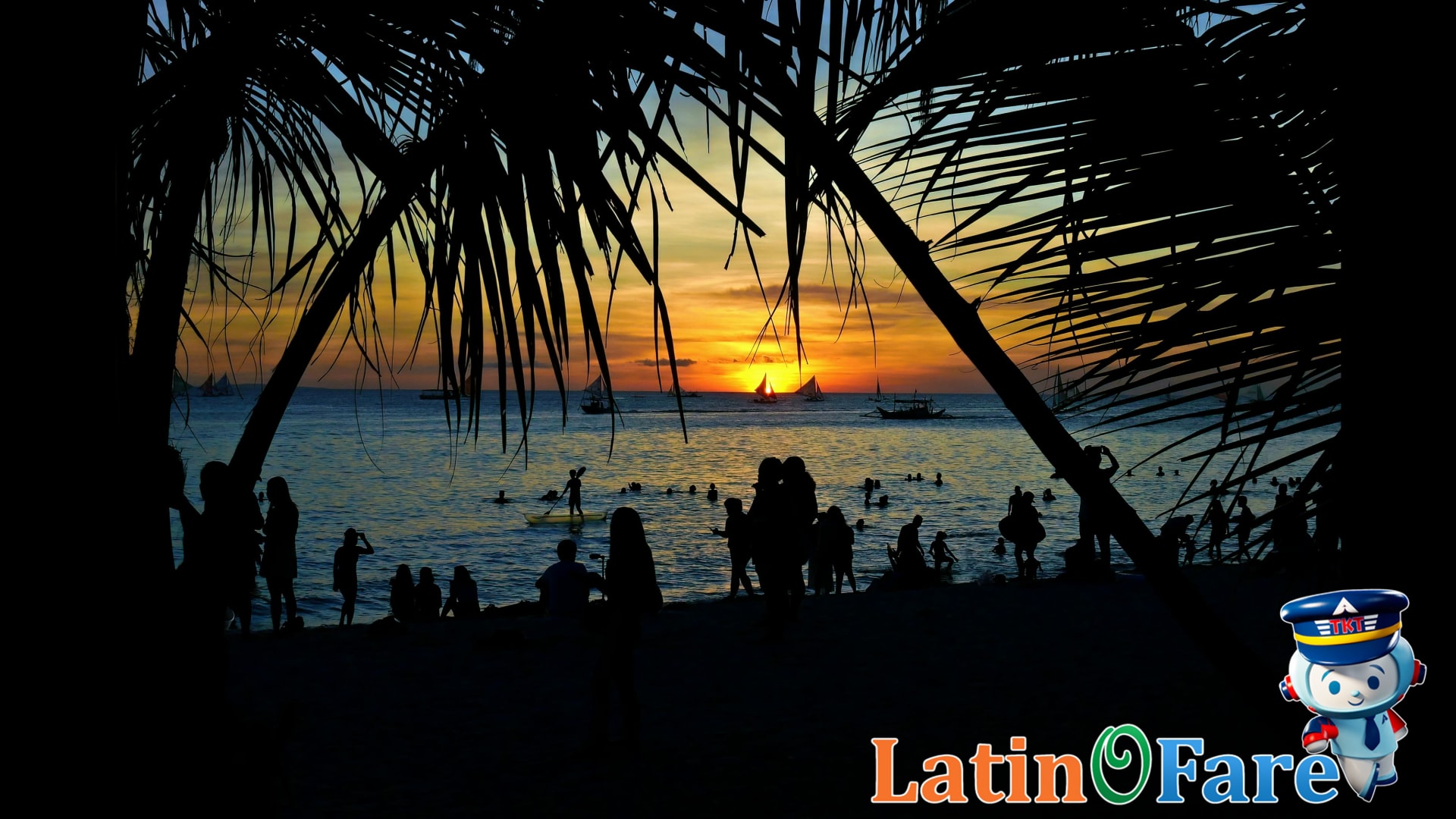 Boracay White Beach at sunset, showcasing the Philippines’ best islands’ soft white sands.