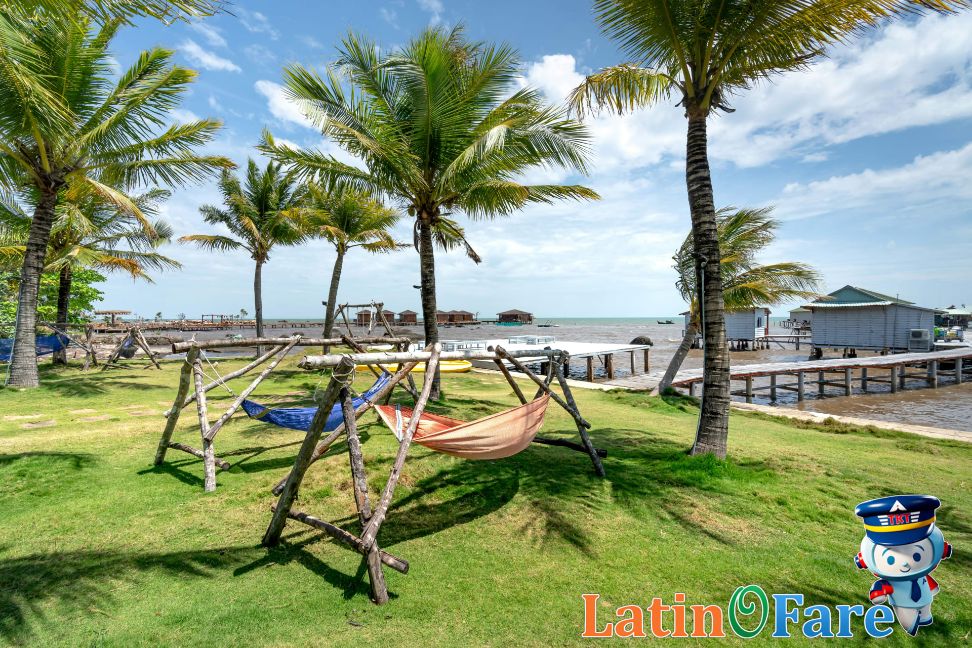Relaxing at an Islamorada beachfront bar with hammocks, ocean views, and Florida Keys sunshine.