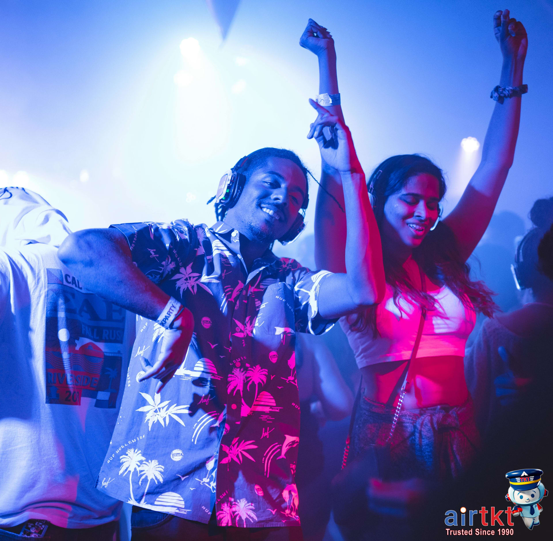 College students enjoying spring break nightlife and lively party destinations after sunset