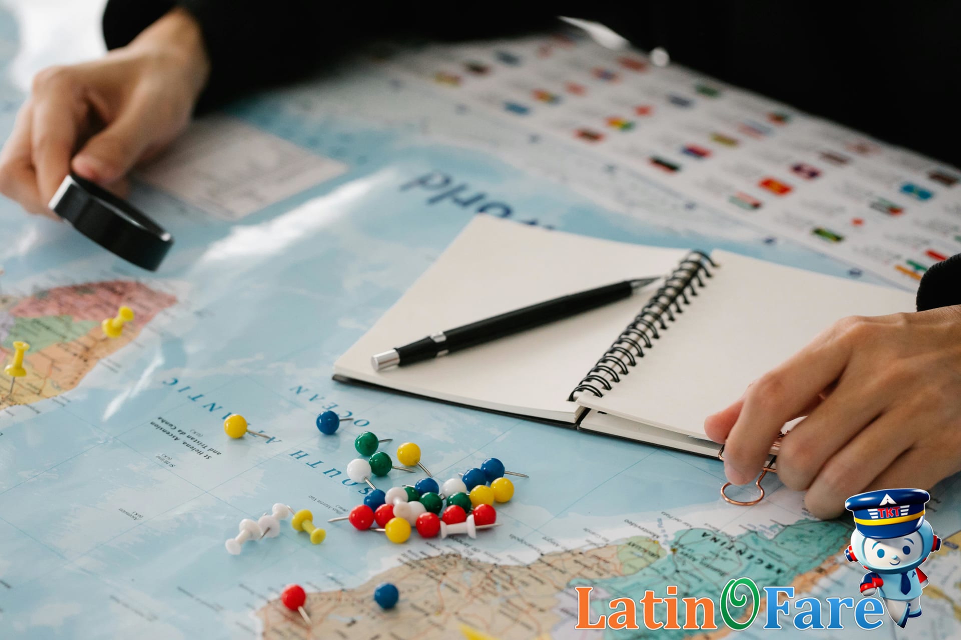 Traveler preparing hotel booking questions related to cancellation policy taking notes