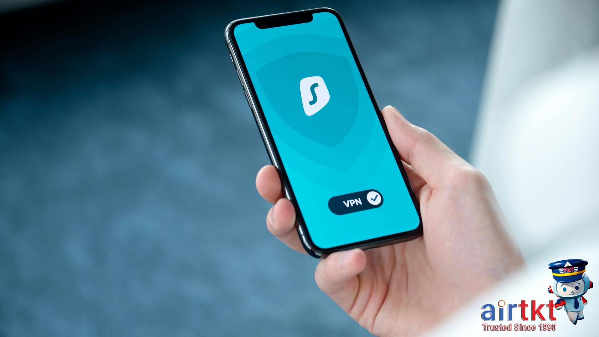 VPN app selecting geo-locations for flight price comparison on smartphone
