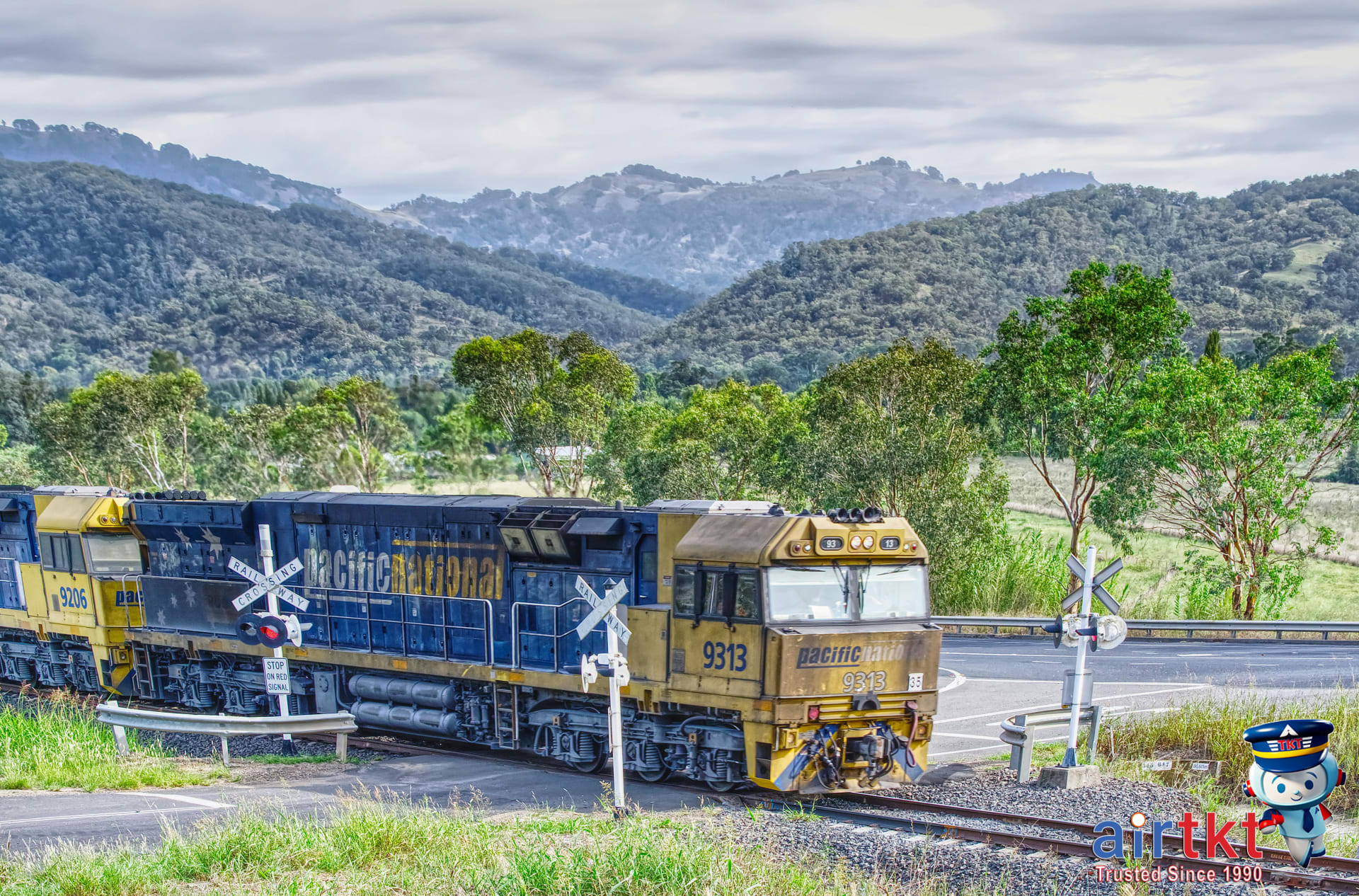 Scenic European train crossing mountainous landscape during Eurail travel experience