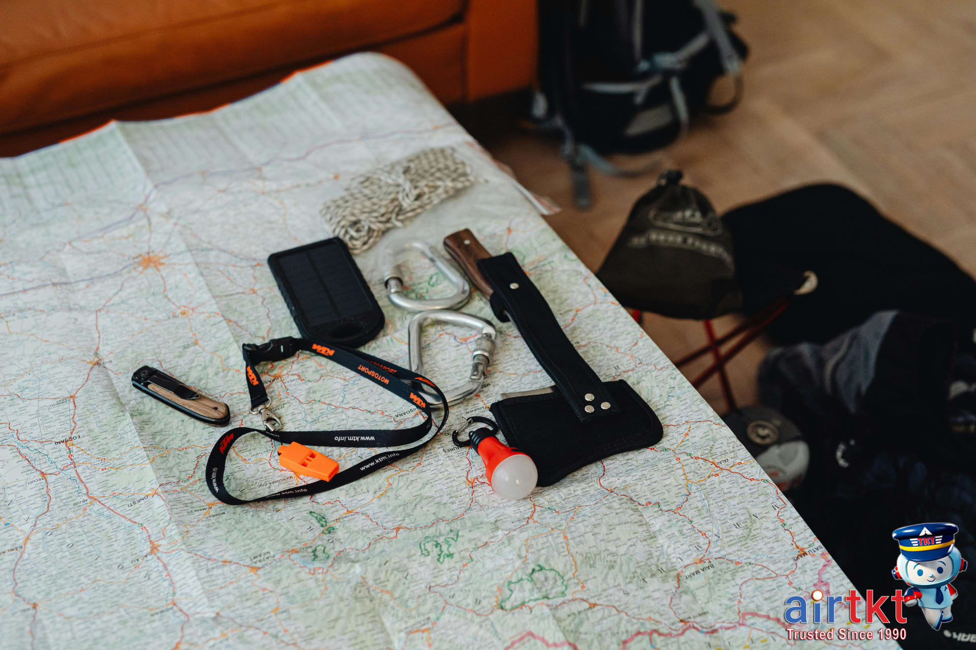 Essential survival tips and gear for Bonnaroo festival displayed on a map