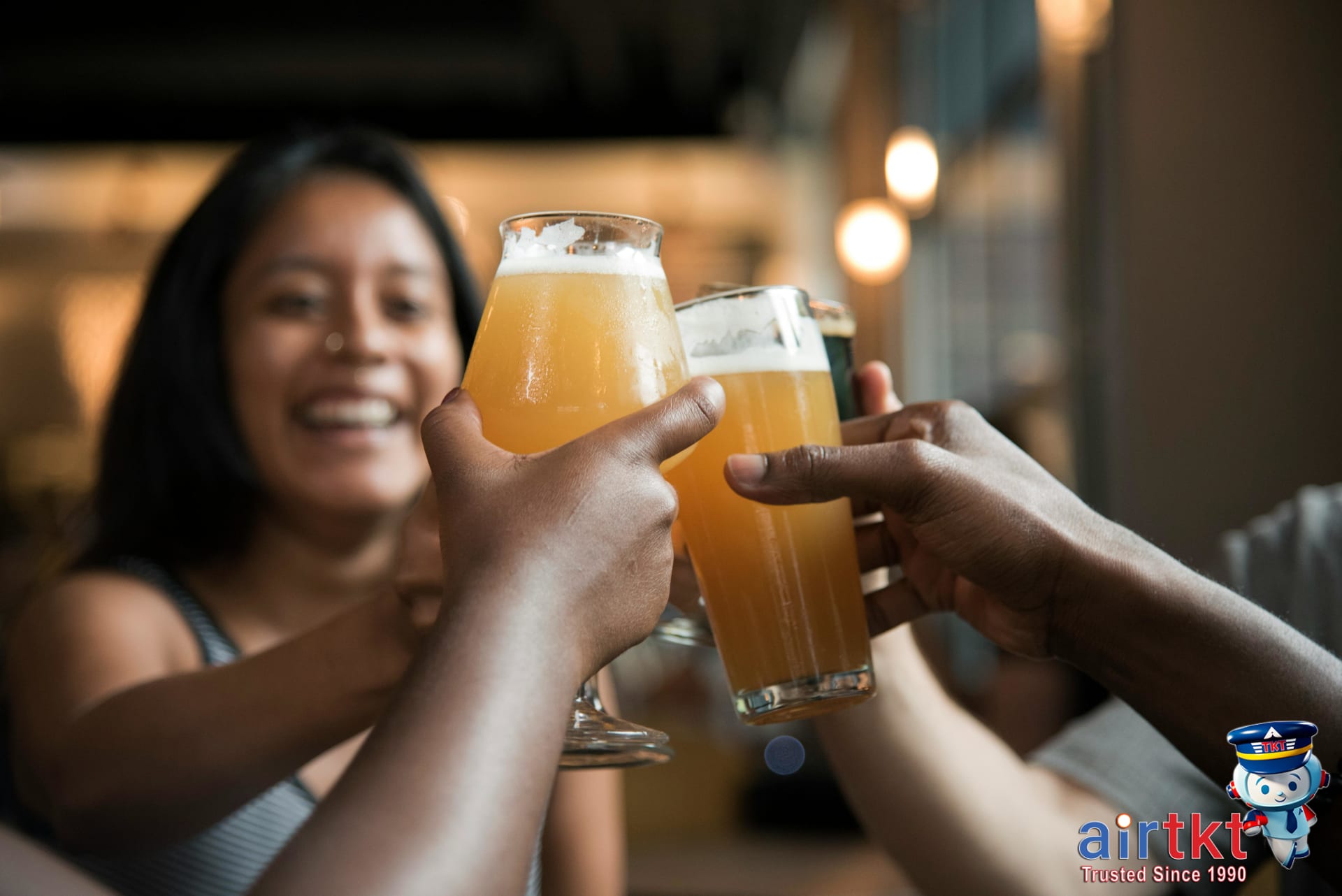 First-time visitors enjoying Munich Oktoberfest beer festival and Bavarian culture
