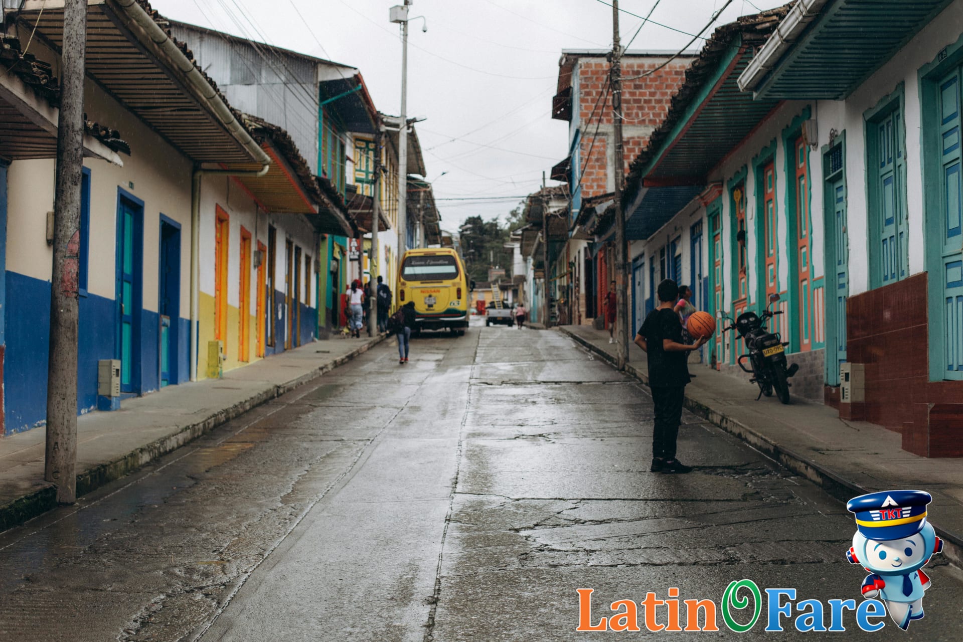 Traveler practices respectful greeting in Latin America city street