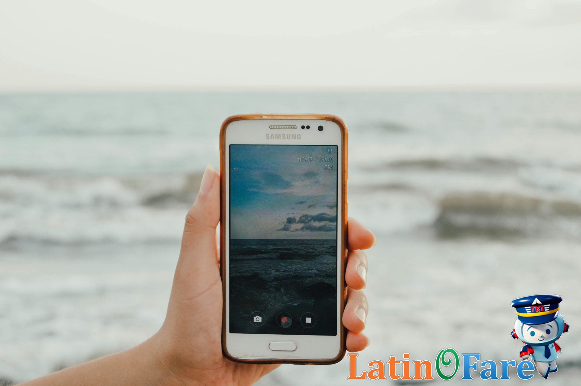 Tech gadgets for a tropical beach vacation packing checklist, including a waterproof phone pouch and portable charger