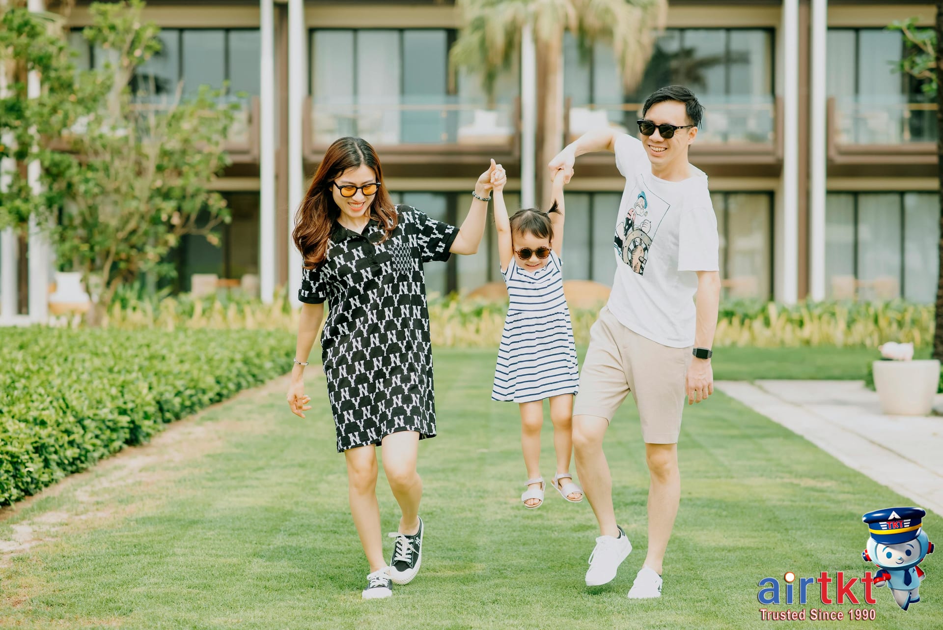 Family enjoying value-packed all-inclusive resort vacation activities in sunny destination