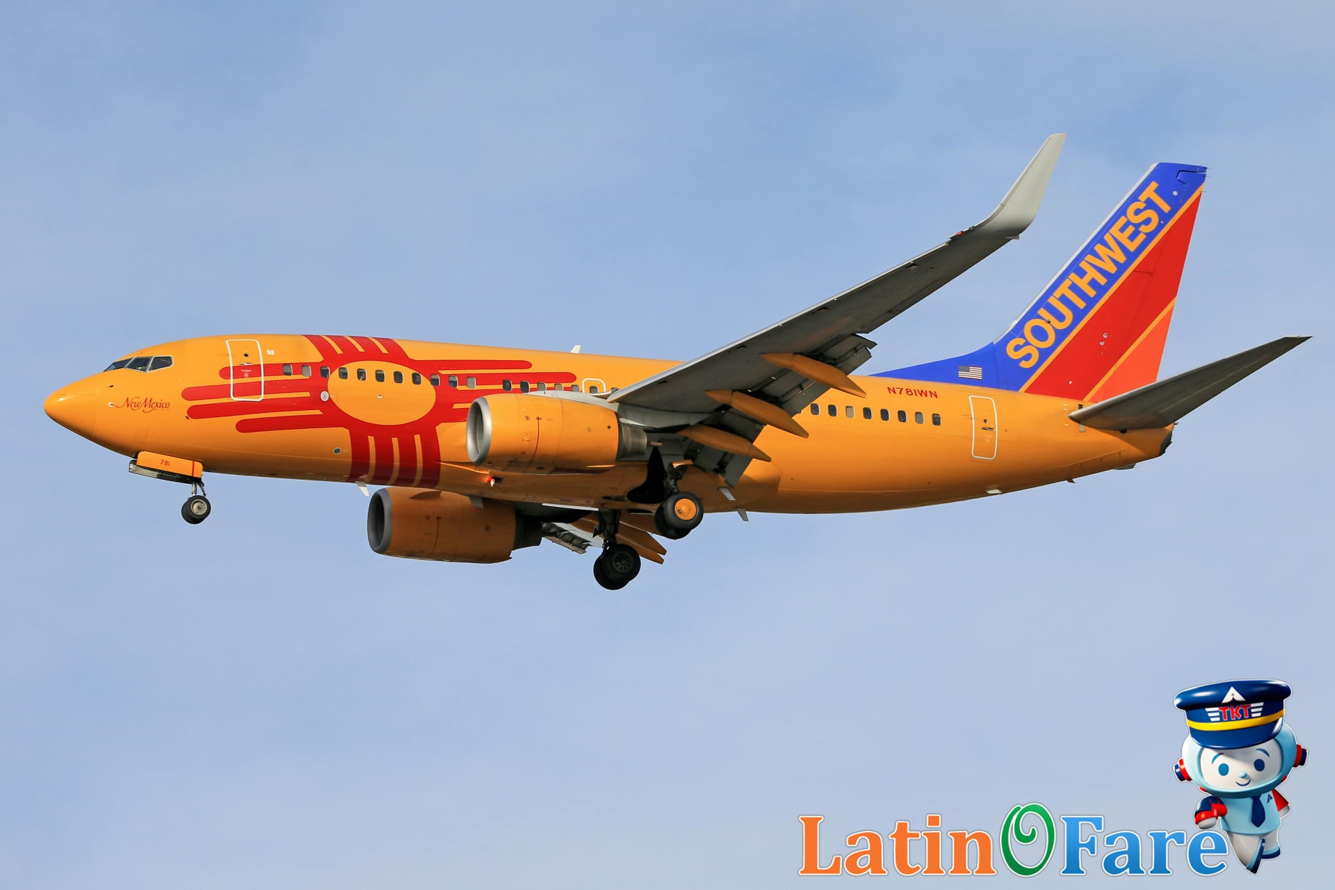 Southwest Airlines jet emphasizing affordable U.S. travel routes and minimal extra costs.