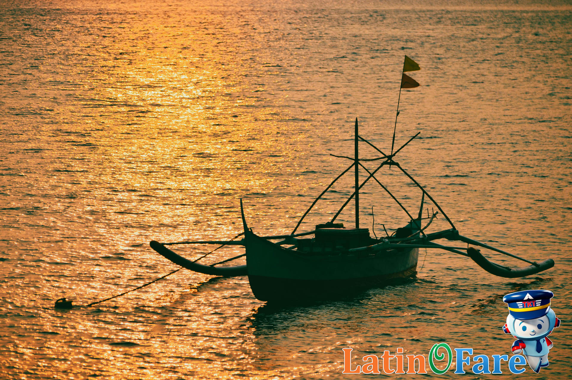 Philippine flag overlooking a sunset beach, symbolizing national pride on Independence Day.