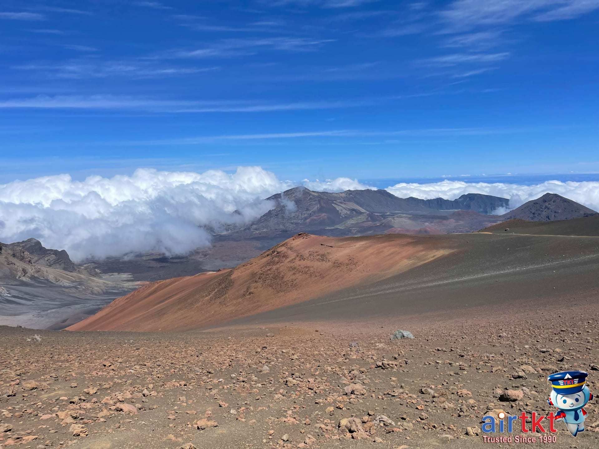 Volcanic landscape with lava rock terrain near Haleakala Maui