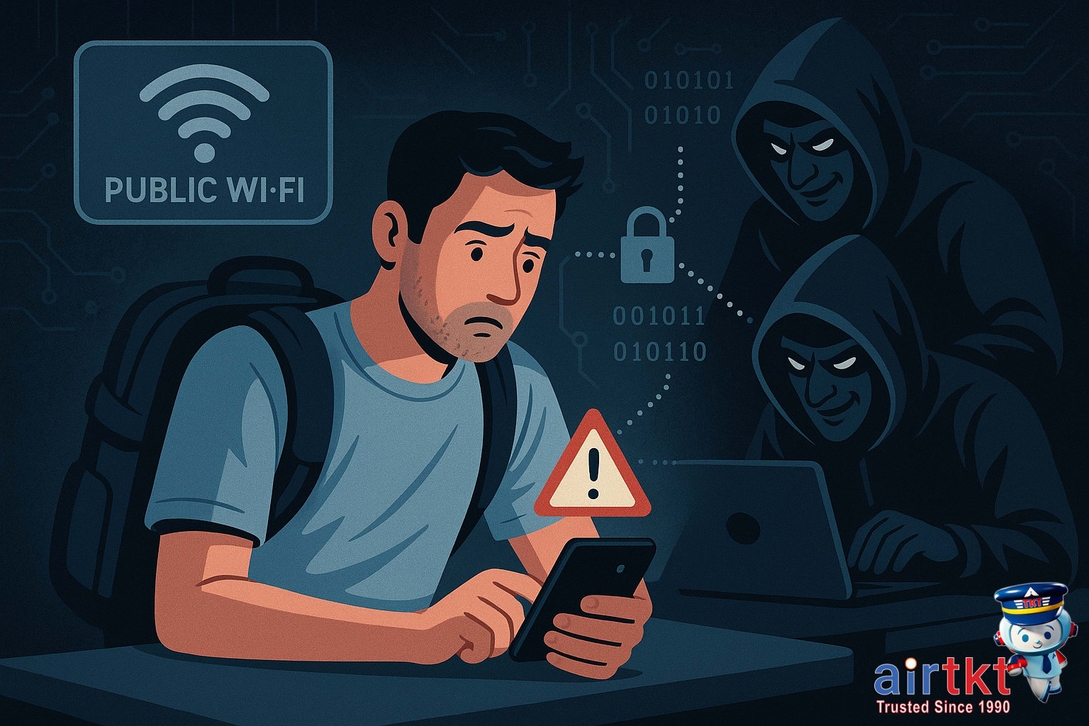 Cybersecurity threat on public Wi-Fi as hackers intercept travelers' data