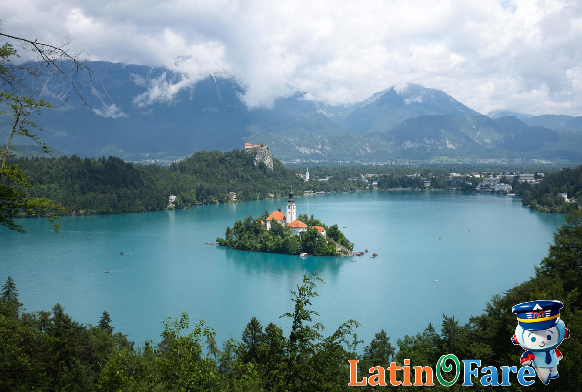 Eco-conscious hiking and public transit near Lake Bled, Slovenia for Earth Day travel.