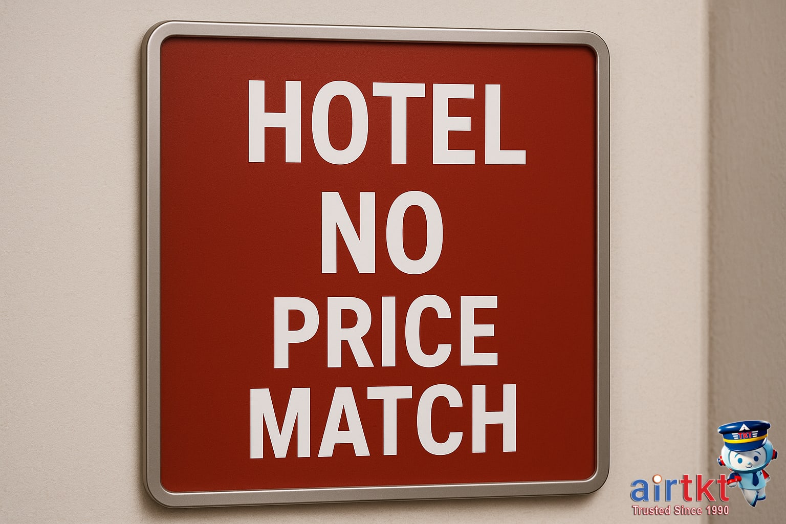 Hotel with price matching not available sign displayed outside