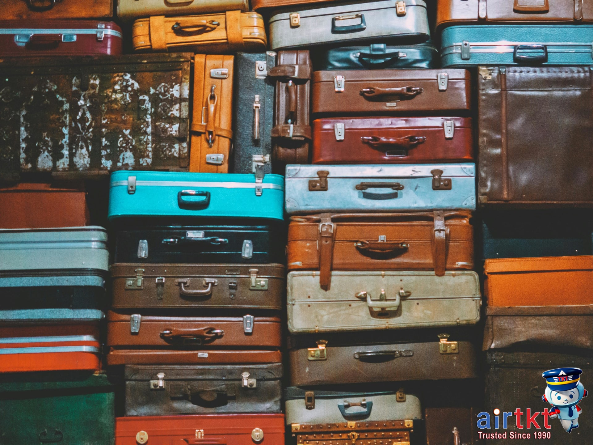 Packed luggage and travel schedule showing Easter family travel preparation at airport