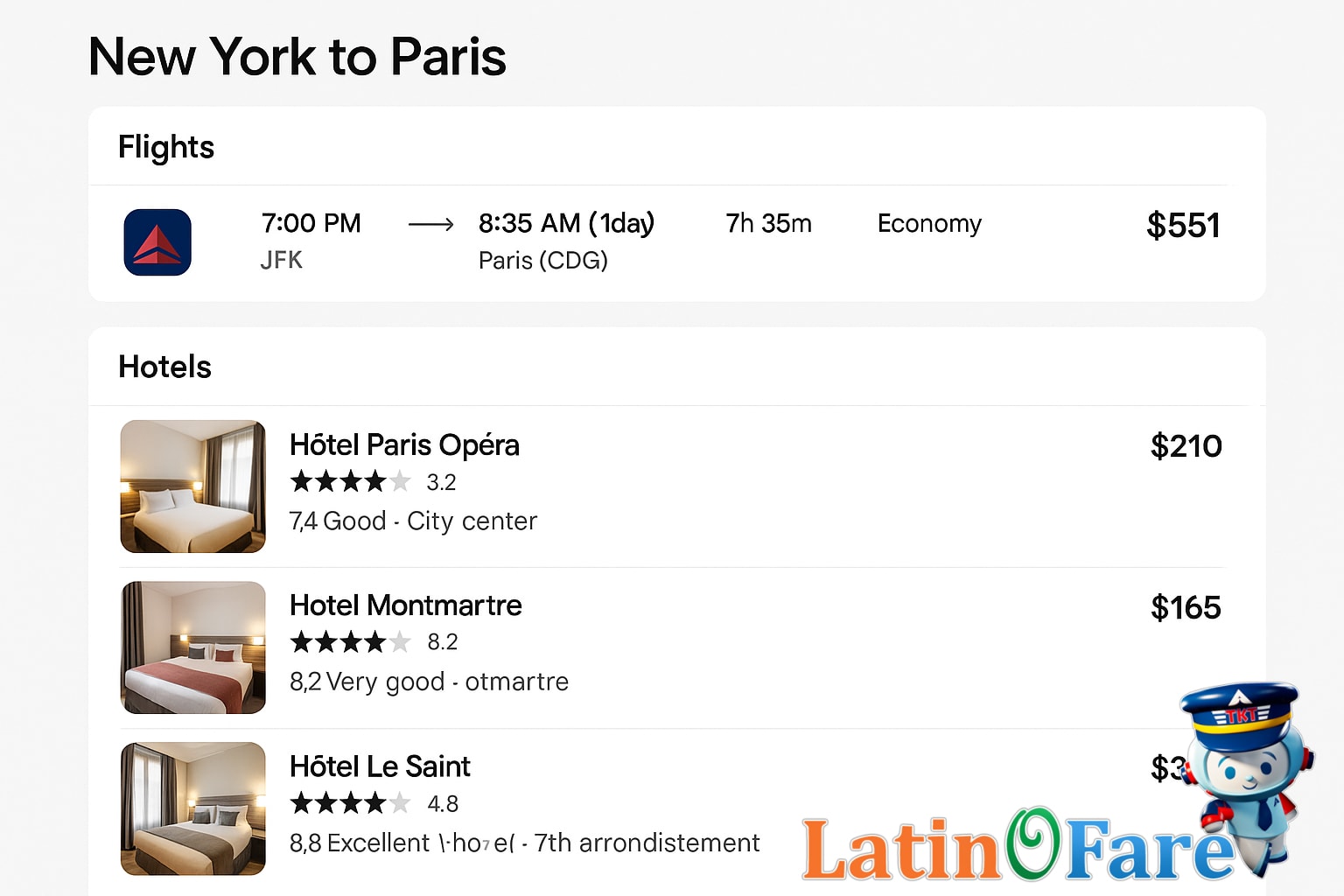 Comparing airfare and hotel prices for researching real travel costs to plan your budget.