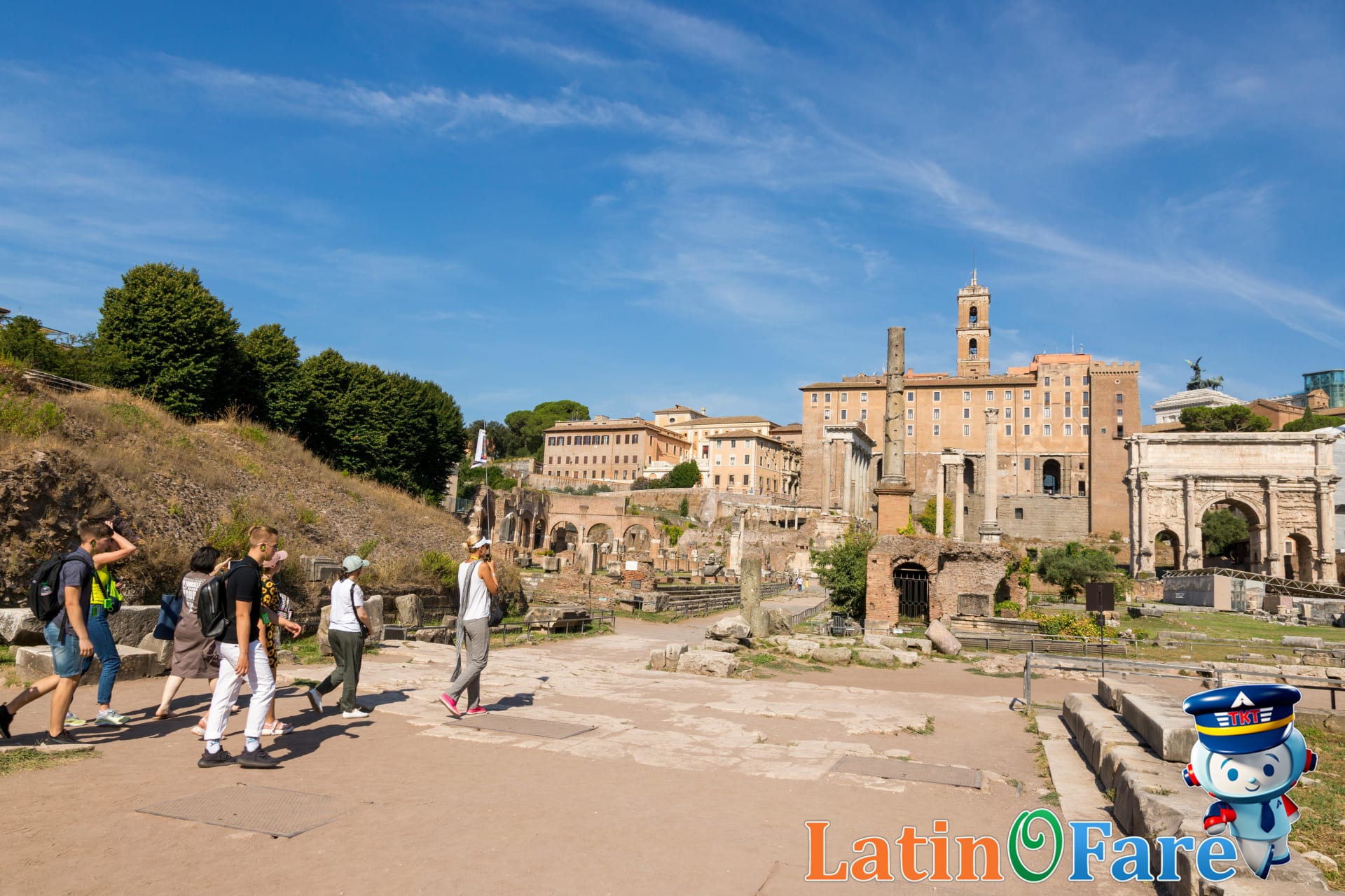 Group of travelers exploring Europe during summer, participating in a budget-friendly city walking tour
