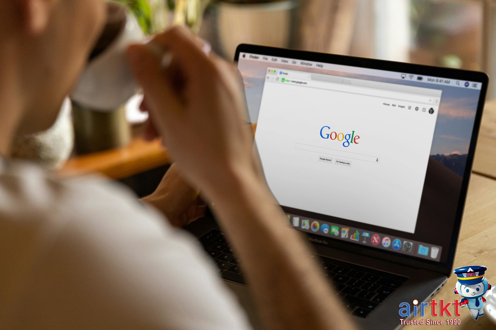 Incognito mode flight search browser window open on laptop screen