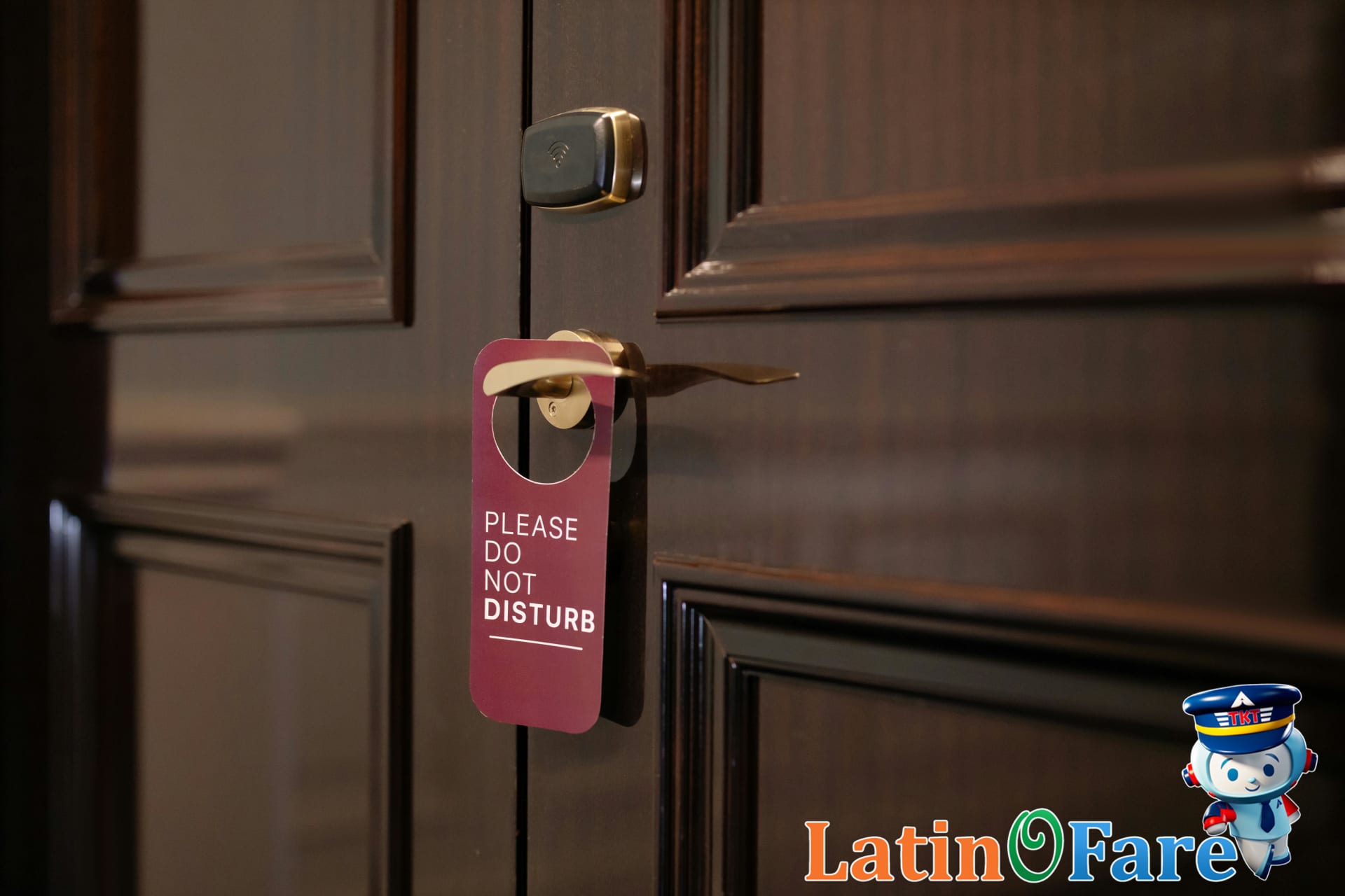 Do Not Disturb sign in use to increase hotel room security and privacy.