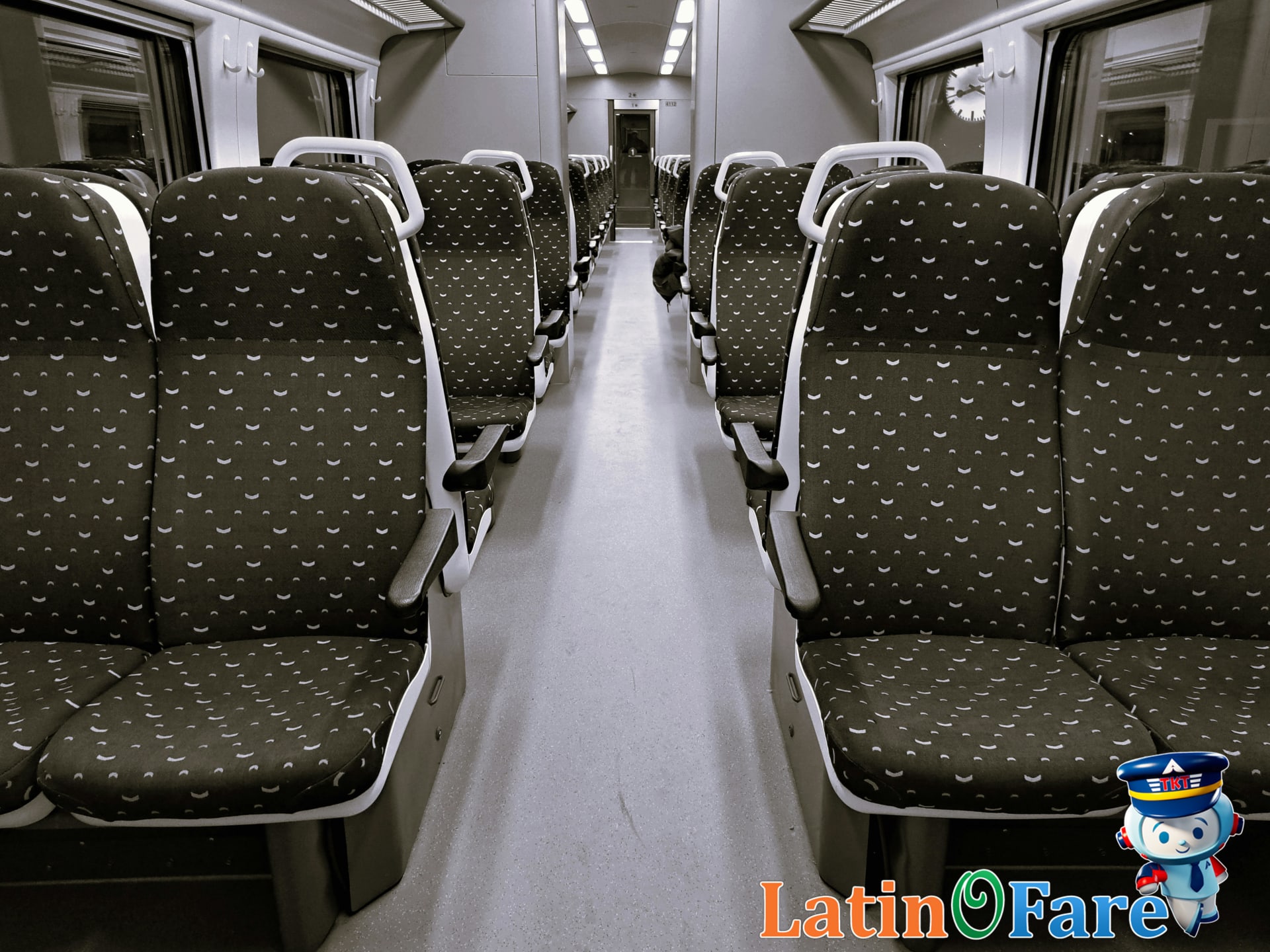 Amtrak interior showing comfortable seats for long-distance train journey across the United States.