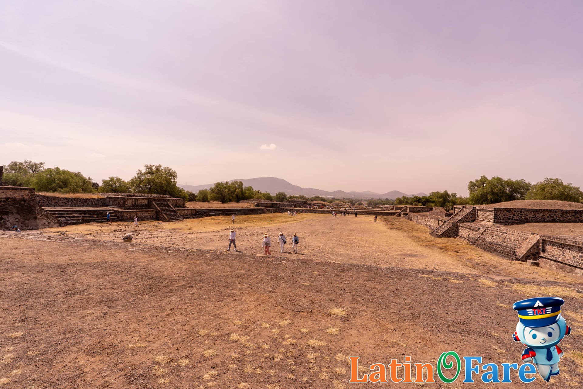 Panoramic view of Teotihuacan pyramids, a classic day trip from Mexico City