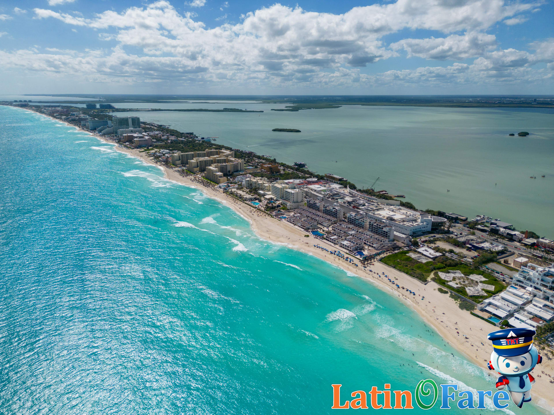 Labour Day weekend on a vibrant Cancun beach in Mexico with turquoise waters