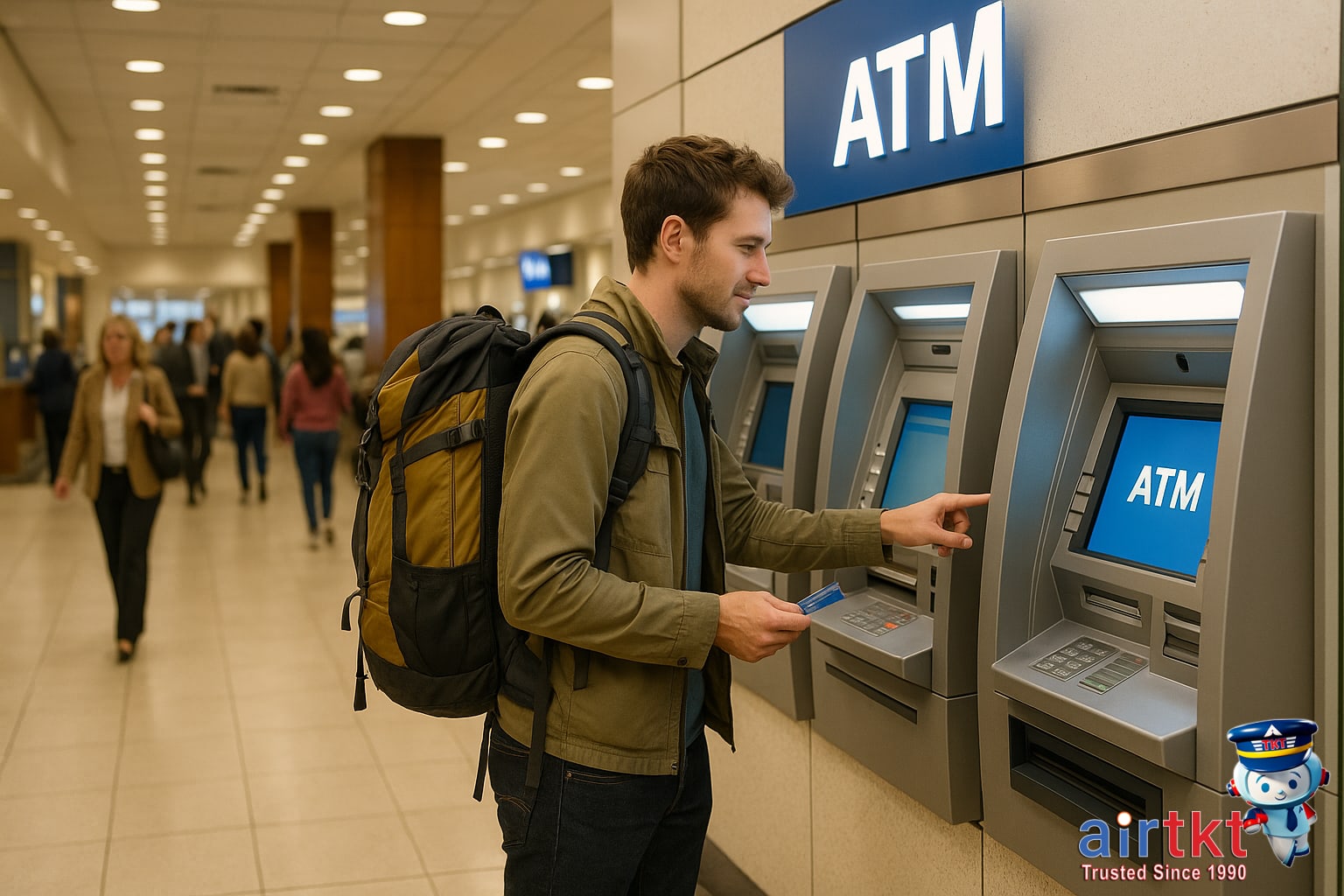 Close-up ATM view showing card skimmer device installed on the card slot