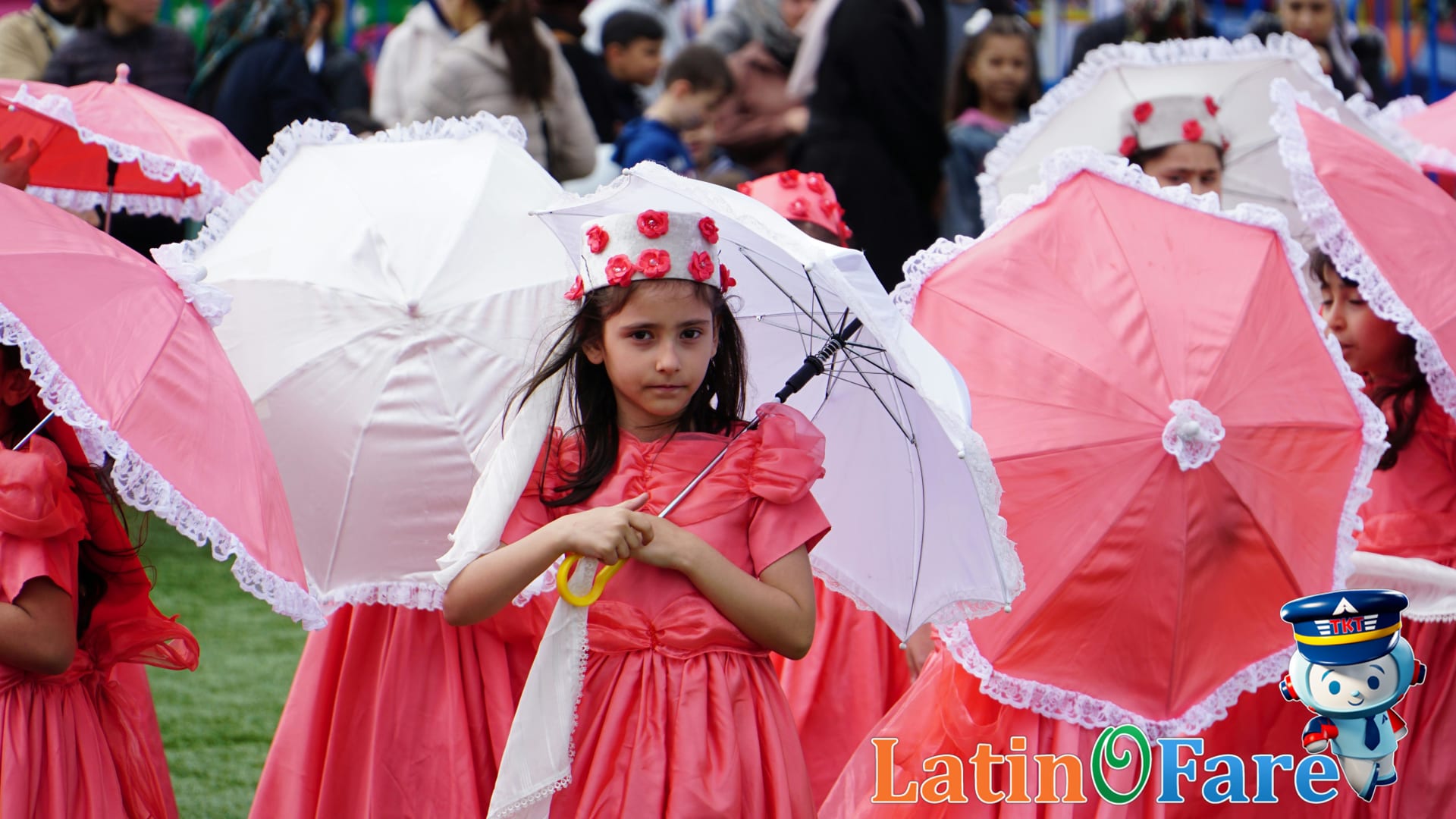 Muslim children celebrating Eid al-Adha festivities in Kuala Lumpur city park with games and activities